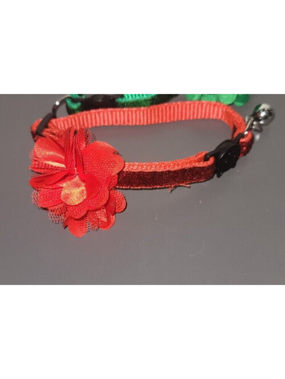 RED CAT BREAK AWAY FLORAL APPLIQUE CAT ADJUSTABLE COLLAR - XS